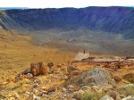 crater with person for scale